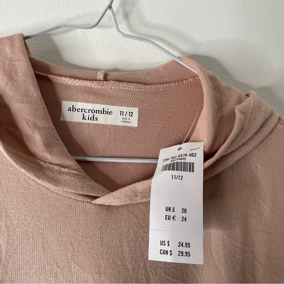 abercrombie kids Lightweight Knit Pale Rose Hooded Pullover NWT - Picture 2 of 6